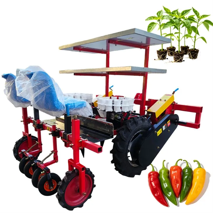 Tractor-Mounted Pepper Transplanter